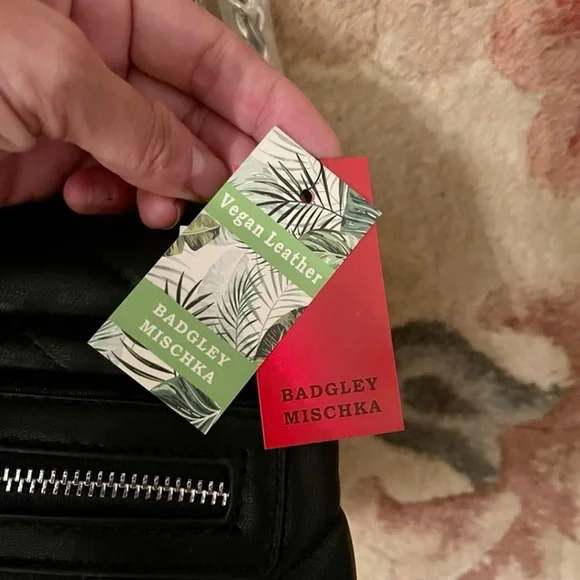 Badgley Mishka black vegan leather crossbody bag. NWT - Picture 6 of 9